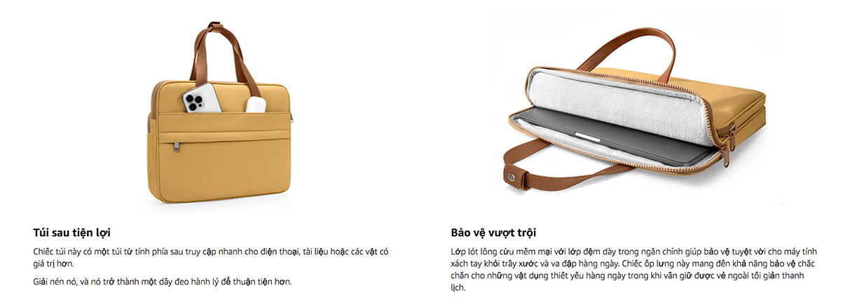 Tomtoc H22 Với Lớp Lót Nhung Mềm Mịn Chống Trầy Xước Hiệu Quả Tomtoc H22 Với Lớp Lót Nhung Mềm Mịn Chống Trầy Xước Hiệu Quả