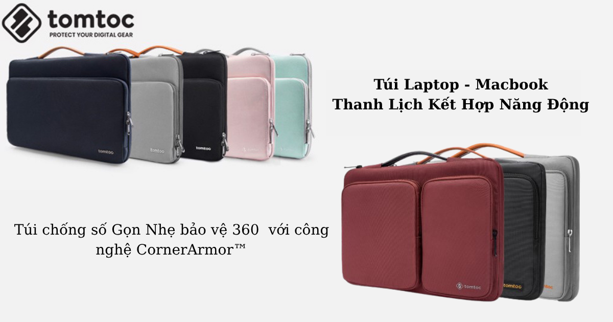 Túi Chống Sốc Tomtoc Có Ngăn Phụ Kiện: Tối Ưu & Tiện Dụng Cho Người Đi Làm