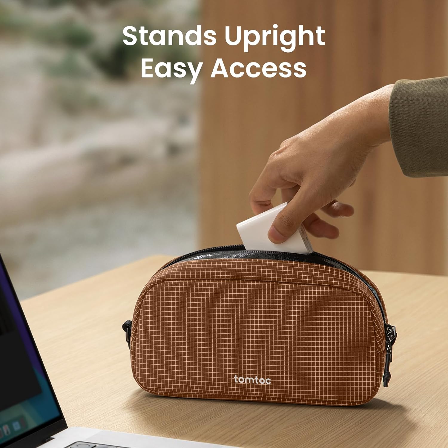 tui-dung-phu-kien-tomtoc-premium-light-t12-tech-organizer-brown-05 Tomtoc T12M1 Caro Túi Đựng Phụ Kiện Premium Light | TomtocVietNam.VN