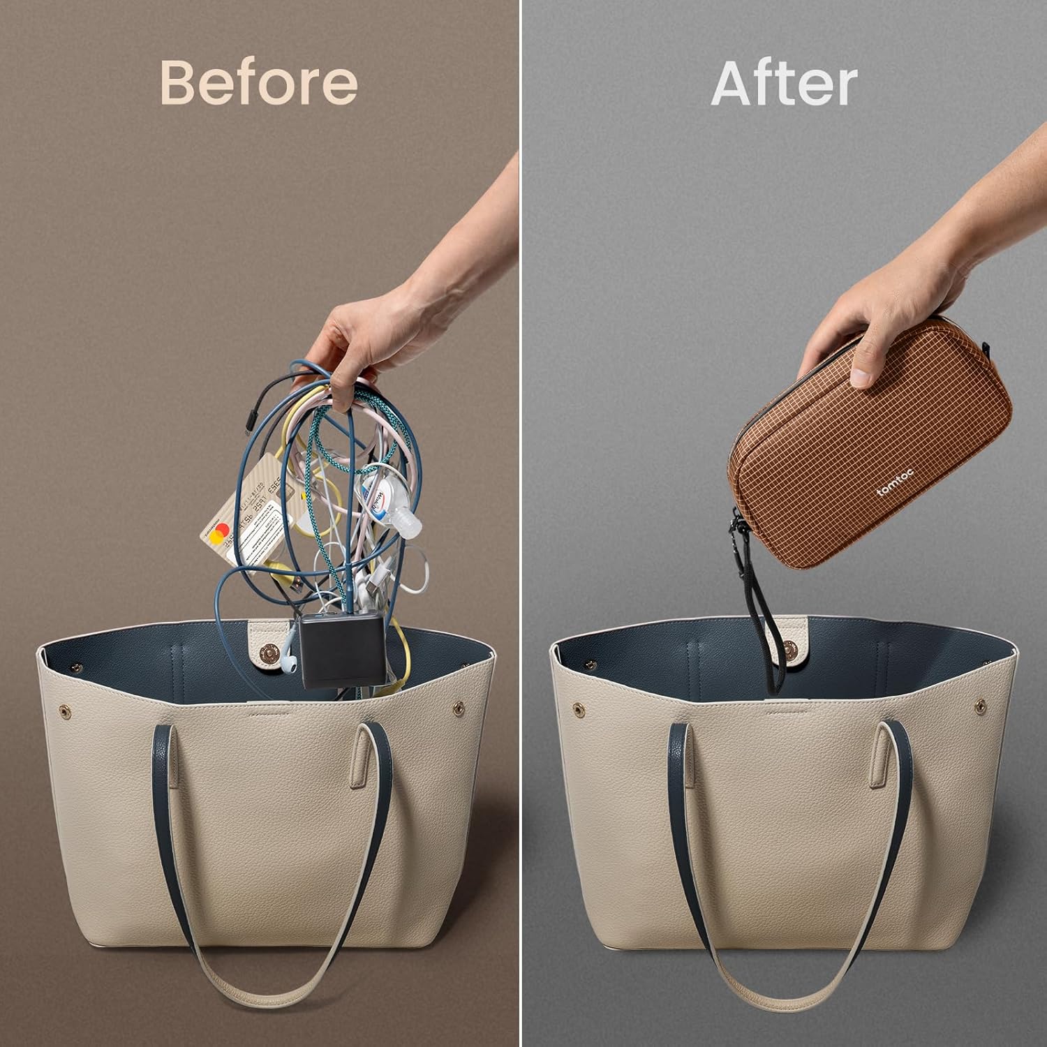 tui-dung-phu-kien-tomtoc-premium-light-t12-tech-organizer-brown-07 Tomtoc T12M1 Caro Túi Đựng Phụ Kiện Premium Light | TomtocVietNam.VN